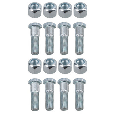 AB Tools Pack Of 8 3/8" Unf Wheel Studs And Nuts For 4" Pcd Trailer Suspension Hubs from B&Q