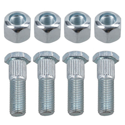 AB Tools Pack Of 4 3/8" Unf Wheel Studs And Nuts For 4" Pcd Trailer Suspension Hubs from B&Q