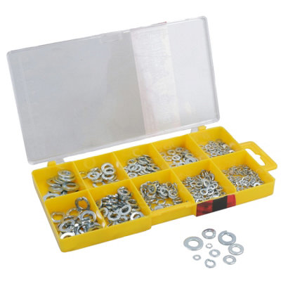 AB Tools Spring And Flat Metric Assorted Washers 3mm / 4mm / 5mm / 6mm / 8mm 500Pc from B&Q
