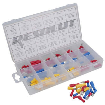 B&Q -  Electrical Wire Terminal Insulated Connectors Spade Connector Butt Crimps 120Pc