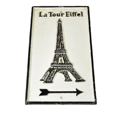 B&Q -  La Tour Eiffel Cast Iron Sign Plaque Door Wall House Fence Gate Post Garden
