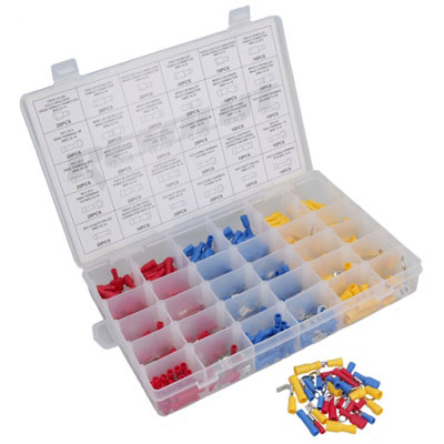 AB Tools Electrical Wire Terminal Insulated Connectors Spade Bullet Ring Crimps 480Pc from B&Q