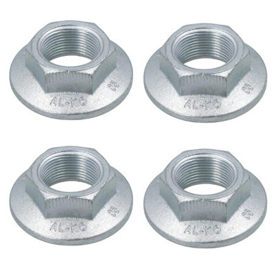 B&Q -  4 Alko Knott Axle Axles Trailer Brake Drum Hub Nut One Shot 24mm X 2.0mm M24