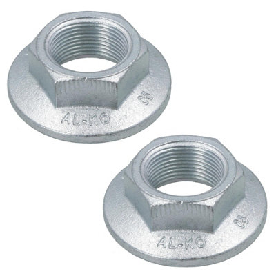 B&Q -  2 Alko Knott Axle Axles Trailer Brake Drum Hub Nut One Shot 24mm X 2.0mm M24