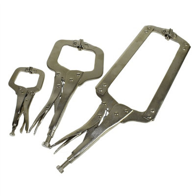 Ab Tools 3Pc Welding Clamp Fast Quick Release Fastener C Clamps Grips 150Mm - 450Mm