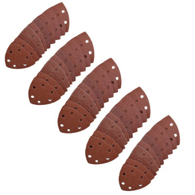 AB Tools Hook And Loop Sanding Abrasive Discs Pads 90mm Triangular 50Pk Mixed Grit from B&Q
