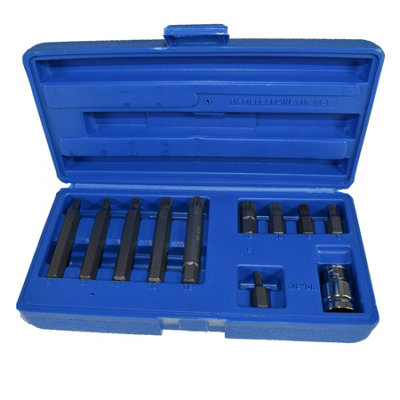 AB Tools 1/2" Drive Shallow And Deep Male Spline Bits M5M12 11Pc Set from B&Q