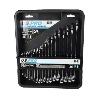 Ab Tools 18Pc Metric Mm Combination Spanner Spanners Wrench Set 6Mm - 24Mm Bergen