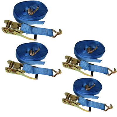 AB Tools 4 Trailer Car Recovery Ratchet Lashing Tie Down Strap 2.5 Ton 15 Metres / 50 Ft from B&Q