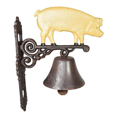 AB Tools Pig Bell Farm Cast Iron Sign Plaque Door Wall Fence Gate House Garage Porch from B&Q