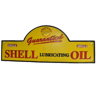 AB Tools Shell Oil Cast Iron Sign Plaque Door Wall Fence Garage Petrol Workshop Garage from B&Q