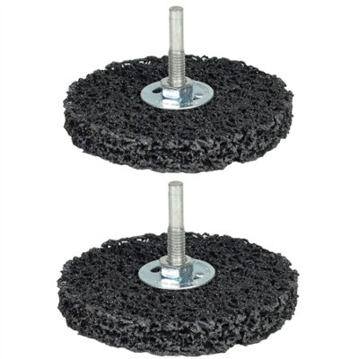 B&Q -  2 X 100mm Rust Paint Welding Spatter Removal Clean And Strip Disc 6mm Shank