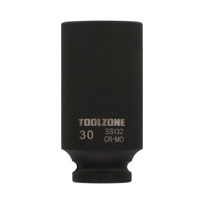 AB Tools 1/2" Drive 30mm Double Deep Metric Impact Socket Single Hex 6 Sided from B&Q