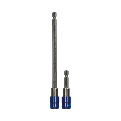 AB Tools 2Pc Quick Release Magnetic 1/4" Hex Drill Bit Adapter Holder Set 60mm / 150mm