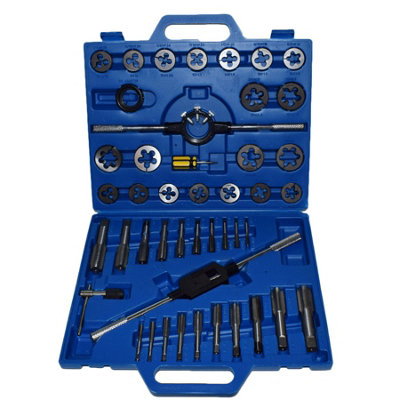 AB Tools 45Pc Imperial Af Unf Unc Tap And Die Set Tungsten Steel Dies 1/4"1" from B&Q