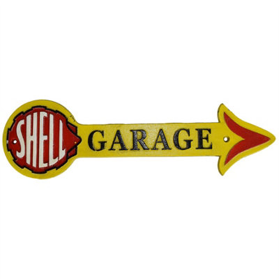 AB Tools Shell Arrow Fuel Cast Iron Sign Plaque Wall Garage Petrol Shop Garage Workshop from B&Q