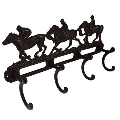 AB Tools Racing Race Horse Coat Jacket Hanger Rack 4 Hooks Pegs Stable Wall House from B&Q