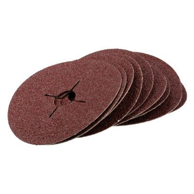 AB Tools 10Pc 115mm 4.5In Fibre Discs 36 Grit Abrasive Sanding Disc Wood Metal Masonry from B&Q