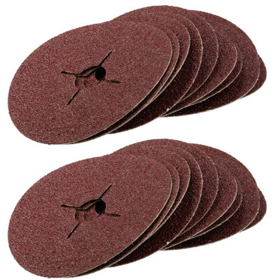 AB Tools 20Pc 115mm 4.5In Fibre Discs 36 Grit Abrasive Sanding Disc Wood Metal Masonry from B&Q