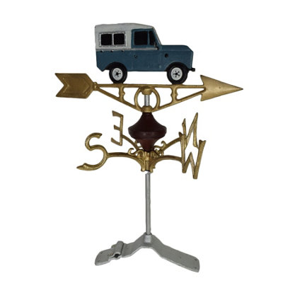 AB Tools Landrover Defender Weather Vane Vain Ridge Mount Gold House Roof Cast Iron from B&Q