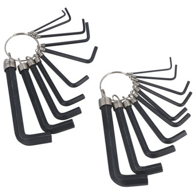 B&Q -  20Pc Metric & Imperial Af Allen Key Hex Key Allan Wrench Keys On Ring