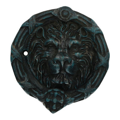 AB Tools Lion Head Face Door Knocker Bell Ringer Striker Cast Iron Round Circle from B&Q