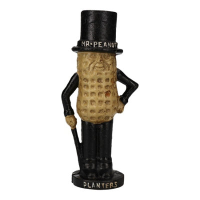AB Tools Mr. Peanut Money Box Bank Jar Planters Mascot Figure Cast Iron Statue Figurine from B&Q