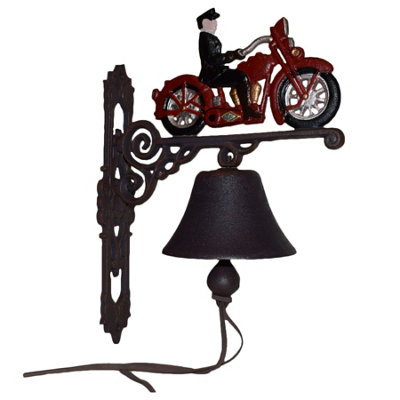 AB Tools Motorcycle Motorbike Bike Rider Bell Gate Cast Iron Sign Plaque Door Wall House from B&Q