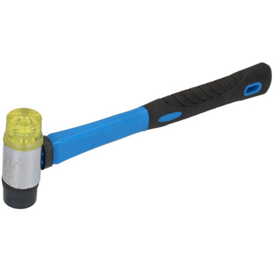 AB Tools 30mm Rubber & Nylon Mallet Fibre Handle Jewellers Hammer Window Glazing from B&Q