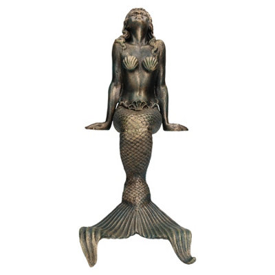 AB Tools 16" Mermaid Cast Iron Statue Figure Ornament Garden Water Pond Shelf Sitting from B&Q