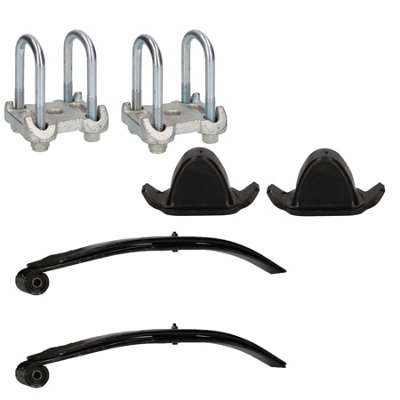 AB Tools 2 Twin Parabolic Leaf Spring Bump Stop And U Bolts And Plates For Ifor Williams from B&Q