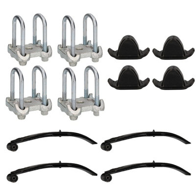 AB Tools 4 Twin Parabolic Leaf Spring Bump Stop And U Bolts And Plates For Ifor Williams from B&Q
