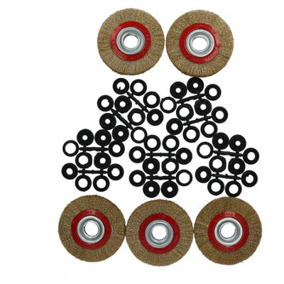 AB Tools 5 X 150mm Wire Wheels Brush Rust Paint Remover For 6" And 8" Bench Grinders