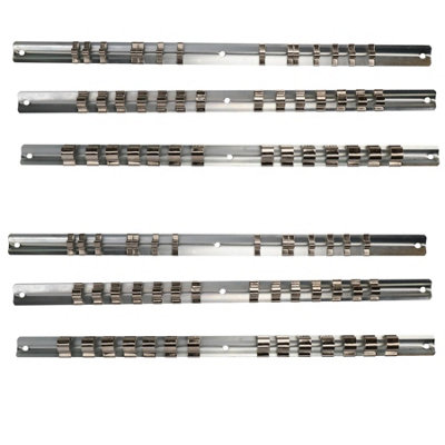 AB Tools 6Pc Socket Storage Holder Organiser Rails For 1/43/8 And 1/2 Sockets 84 Clips