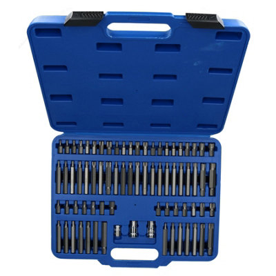 AB Tools 75Pc Hex Torx Tamper Torx Spline Ribe 3/8 And 1/2 Drive Shallow Deep Bits from B&Q