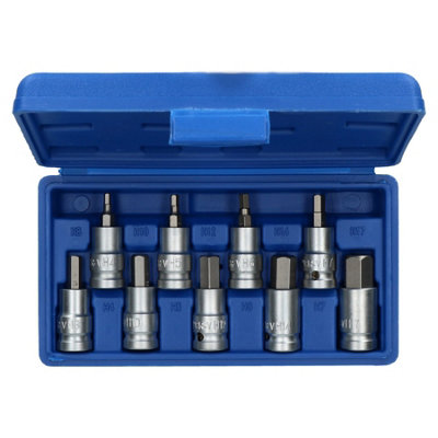 AB Tools 1/2" Drive Shallow Metric Hex / Allen Key Bit Socket 4mm17mm 9Pcs Bergen from B&Q