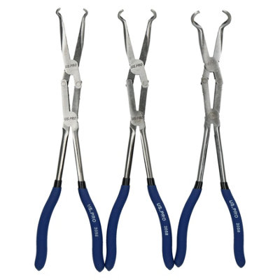 AB Tools 3Pc Double Jointed Long Round Hose Nose Pliers Set 8mm 16mm 22mm Hose from B&Q
