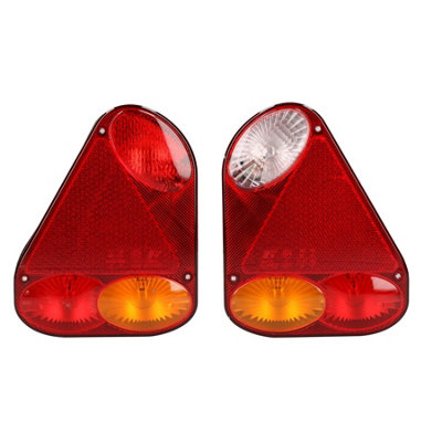 AB Tools Pair Trailer Caravan Triangular Lights Replacement Lamps With Plug Indespension from B&Q