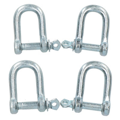 AB Tools 6mm Galvanised Dee D Shackle 4 Pack Chandlery Marine Rigging Shackle from B&Q