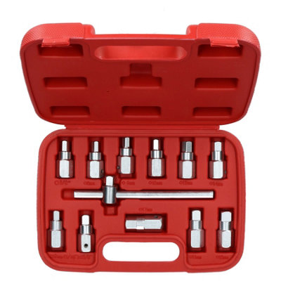 AB Tools Drain Plug Sump Key Set Gearbox Axle Repair Oil Change Kit 3/8" Drive 12Pcs Set from B&Q