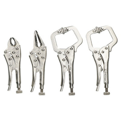 Ab Tools 4Pc Mini Welding Clamp Pliers Fast Quick Release Fastener C Clamp Long Nose