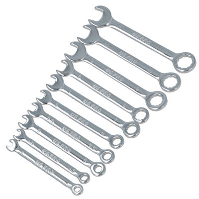 AB Tools 10Pc Mini Equal Combination Spanner Set 411mm Micro Wrench Metric