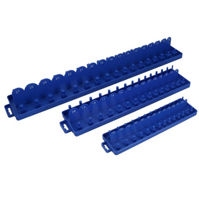AB Tools 1/4" 3/8" And 1/2" Drive Abs Plastic Metric Socket Holder Tray Shallow And Deep from B&Q