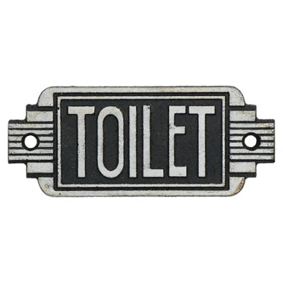 AB Tools Art Deco Toilet Sign Cast Iron Sign Plaque Door Wall Cafe Shop Pub Hotel Bar Loo from B&Q