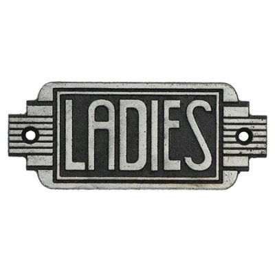 AB Tools Art Deco Ladies Toilet Cast Iron Sign Plaque Door Wall Cafe Shop Pub Hotel Bar from B&Q