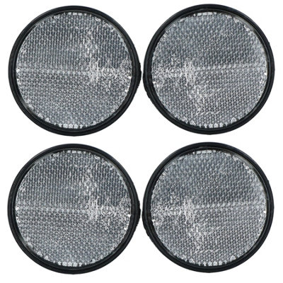 AB Tools White Clear Retro Reflector Trailer Fence Post With Self-Adhesive Backing 4 Pack from B&Q