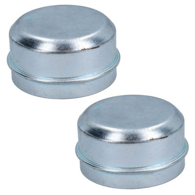 B&Q -  Replacement 50.5mm Metal Cap Wheel Hub Trailer Bearing Dust Cover 2 Pack