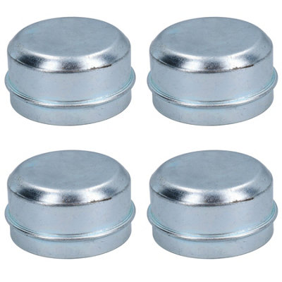 B&Q -  Replacement 50.5mm Metal Cap Wheel Hub Trailer Bearing Dust Cover 4 Pack