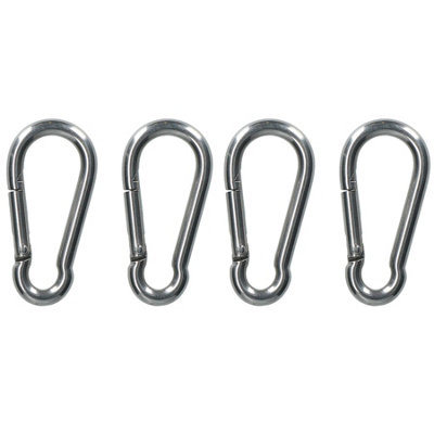 AB Tools Carabiner Carbine Hook Snap Shackle 6mm Marine Grade Stainless Steel 4 Pack from B&Q