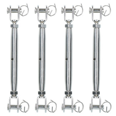 AB Tools Rigging Screw 8mm Jaw To Jaw Turnbuckle Straining Marine Stainless 4 Pack from B&Q
